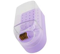 JOINPAYA Nail Drill Bits Storage Case Environmental and Sturdy Organizer Plastic Manicure Tool Holder with 30 Holes and Cleaning Brush for DIY Nail Use and Professional Salon Use