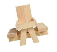 JOINPAYA Natural Wood Squirrel Feeder Picnic Table Pet Feeding Rack for Corn Cob Nuts Berries Outdoor Garden Wildlife Food Station for Squirrel Lovers and Bird