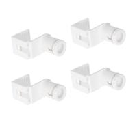 JOINPAYA No Drill Clamp on Cord Guide Brackets White with Secure Cord Management 4pcs Plastic Curtain Mount Accessories and Space Saving Design for Pleated Roman Blinds for Indoor Window