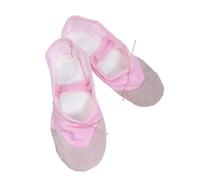 JOINPAYA Non-slip Ballet Shoes with Soles for Adults Pink Stretch Dance Shoes with Double Elastic Drawstrings Adult Style for Ballet Modern Dance Yoga and Ballroom