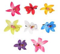 JOINPAYA Orchid Flower Hair Clips 8Pcs Multi- Artificial Cymbidium Hairpins for Brides Weddings and Daily Wear