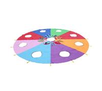 JOINPAYA Outdoor Octagonal Rainbow Umbrella with Mole Attack Cognitive for Sensory Training and Team Building Kindergarten Outdoor Sports Game