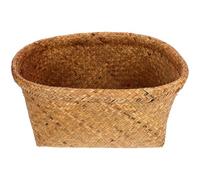 JOINPAYA Oval Sea Grass Woven Storage Basket for Home Sundries and Laundry, Weaving Container with Handle for Living Room and Bedroom Organization