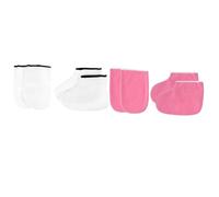 JOINPAYA Paraffin Wax Foot and Hand Covers 2 Sets - White and Pink Moisturizing Spa Gloves with Heat Treatment for Removing Dead Skin and Calluses, Suitable for Manicure and Pedicure Care