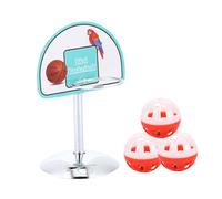 JOINPAYA Parrot Basketball Hoop Bird Toy 4pcs Metal Basketball Rack Educational Training Toys for Parrots and Small Birds Medium Size Random Color Accessories