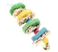 JOINPAYA Parrot Shredding Chewing Wooden Hanging Bite for Cockatiel Budgie Pet Bird Cage Accessory with Bright Colors for Foraging and Entertainment