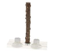 JOINPAYA Parrot Stand with Acrylic Suction Cup and 20cm Pepper Wood Perch, Bite-resistant Bird Plaything for Car Use, Compact Household Bird Cage Accessory for Training and Bathing