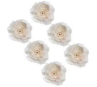JOINPAYA Peony Natural Floral Diffuser Flowers 6pcs Set Fire-free Aroma Diffusers with 4.5cm Perforated Rattan for Home Fragrance and Essential Oil Diffusing