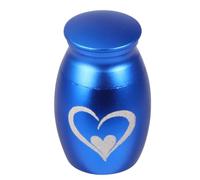 JOINPAYA Pet Cinerary Urn Heart Jar with Opening Screw Lid, Blue