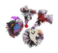 JOINPAYA Pet Hair Clips Quick and Effortless Styling 4pcs Halloween for Dogs and Cats, Spider Web Plastic and Tulle Accessories Spooky Day the Dead for Themed or Horror Parties