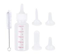 JOINPAYA Pet Nursing Bottle Set Random Color 6pcs 50ml Milk Feeder with Cleaning Brush, White Feeding Bottles for Newborn Puppies and Kittens for Puppy and Kitten Milk Supplies