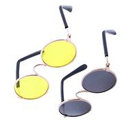 JOINPAYA Pet Sunglasses Funny Creative Glasses for Cats and Dogs Lightweight Prop for Pet Parties Golden Frame Yellow Black Pattern Fun Cat