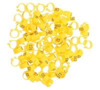JOINPAYA Pigeon Foot Bands Numbered Clip-on Leg Rings Plastic Identification Rings 10mm Yellow Cuff for Poultry Birds 100pcs Suitable for Pigeon Health and Breeding