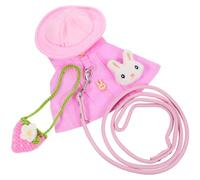 JOINPAYA Pink Cotton Guinea Pig Clothes Set with Harness and Leash Including Bag and Mini Hat, Easy to Use Rabbit Harness and Leash for Outdoor Adventures and Pet Safety