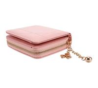 JOINPAYA Pink Quilted Pu Leather Small Wallet for Women and Girls with Secure Zipper Closure and Handheld Convenience Stylish Compact Accordion Coin Wallet for Everyday Use