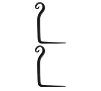 JOINPAYA Planter Hanging Hooks S-Shape Iron Hangers with Self-Tapping Screws, 5.67-Inch Black Forged Wall Brackets for Hanging Flower Pots and Lanterns, Indoor Outdoor Use, 2 Pieces