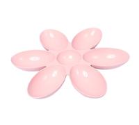 JOINPAYA Plastic 6 in 1 Petal Shaped Feeding Bowl for Puppies and Cats Pink Food and Water Container Smooth Surface for Weaning and Daily Feeding