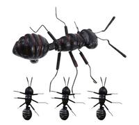 JOINPAYA Plastic Ant Figurines 4Pcs Realistic Black Miniature Insect Models for Outdoor Garden, Balcony, Yard Decoration and Educational Use