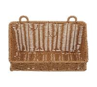 JOINPAYA Plastic Rattan Wall Mounted Storage Basket, Moisture Resistant Hanging Organizer for Bathroom or Pantry, Khaki the Door Basket with Chic Rattan Style, for Shower or Kitchen