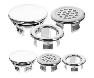 JOINPAYA Plastic Sink Overflow Rings Bathroom Sink Accessory 6pcs Easy to Install and Replace, Silver Minimalist for Washbasin and Washstand for Home Decoration