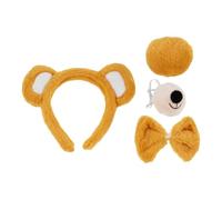 JOINPAYA Plush Bear Costume Set for - Ginger Ears Headband with Bow Tie, Nose Tail Accessories - Soft Animal Cosplay Headpiece for Festival Dress Up and Themed Parties