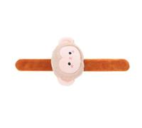 JOINPAYA Plush Monkey Animal Slap Bracelet for Kids Small Brown Stuffed Toy Party Favor Classroom Reward Sticky Prank Wristband
