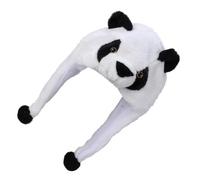 JOINPAYA Plush Panda Animal Hat with Two Dangling Pom Pom Flaps, Adorable Winter Hood to Keep Neck, Face and Ears Warm, Easily Stretched, Suitable for Halloween Show and Everyday Wear