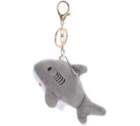 JOINPAYA Plush Shark Keychain Gold Ring, Adorable Grey Bag Pendant, Soft Stuffed Fish Key Ring Decor for Backpack, Party Favor,