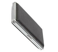 JOINPAYA Portable Aluminum Alloy Cigarette Box with Flipping Cover Fashionable Black Cigarette Storage Box for Smokers for Convenient Tobacco Pouches