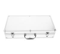 JOINPAYA Portable Aluminum Alloy Wireless Microphone Storage Case with 2 Slots, Sturdy Shock Absorption Handheld Microphone Travel Box with Sl nd Stylish Design for Karaoke and Events