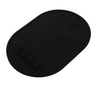 JOINPAYA Portable Black Silicone Makeup Mixing Palette Tray with Non-slip Mat for Holding Brushes, for Travel and Watercolor Makeup Enthusiasts