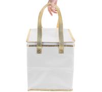 JOINPAYA Portable Cake Storage Bag with Handle and Zipper, White Cloth