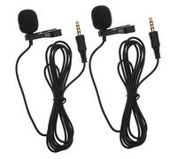 JOINPAYA Portable Clip-on Lavalier Microphone with 4-pole 3.5mm Plug 2pcs Small Size Copper Material Black for Phones and Laptops for Live Broadcasts and Recordings