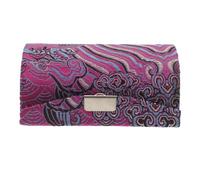 JOINPAYA Portable Lipstick Holder with Mirror and Vintage Button Closure, Elegant Chinese Style Travel Cosmetic Case in Purple, Small Lip Balm Organizer for Daily Use and Busy Work