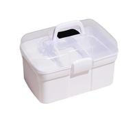JOINPAYA Portable Multipurpose Makeup Storage Box Large Capacity White Pp Plastic Cosmetic Organizer Case for Makeup Artists Beauty Working and Travel
