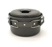 JOINPAYA Portable Single Camping Pot Multi-Function Open Fire Heating Cooking Pot for Hiking Outdoor Picnic Instant Noodle Stew Bowl Black