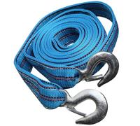 JOINPAYA Practical Tow Rope for Car with 5 Ton Capacity, Made of Sturdy Polyester and Steel, 4 Meter Length, Safe and Sturdy Winch Rope with Hook for Emergency and Traveling Use