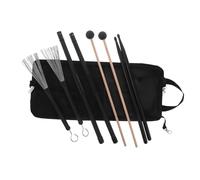 JOINPAYA Professional Drumstick with Nylon Wire Brushes and Wood Mallet Anti-slip Holder and Portable Storage Bag Gentle Drumheads for Snare and Percussion for Live Performances and