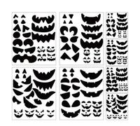 JOINPAYA Pumpkin Face Stickers with Multiple Expressions 8 Sheets Halloween Black Copper Plate Adhesive Easy to Apply During Holiday Season for Pumpkin Decoration and Craft Activities
