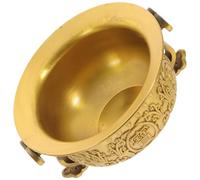 JOINPAYA Pure Copper Cornucopia Sacrificial Bowl Small Size, Golden Desktop Ornament for Buddhist Temple Offering and Party Decoration, Random Pattern Decorative Worship Bowl Random Style