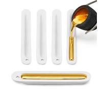 Joinpaya Quartz Melting Crucible Boat, 5Pcs High Temperature Gold Smelting Dish Container, Refractory Silica Trough for Torching Silver Copper Scrap, Jewelry Making Casting Tools Set