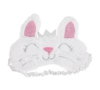 JOINPAYA Rabbit Sleeping Eye Mask Plush White Soft Eye Shade for Adult Women for Flying and Rest