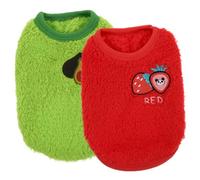 JOINPAYA Rabbit Vest Warm Garment 2pcs Set for Small Pets Xs Size, Avocado and Strawberry Red, Soft Bunny Clothes for Holland Lop, Dwarf and Baby Rabbits, Suitable for Indoor Use and Daily