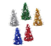 JOINPAYA Realistic Christmas Tree Model with 5 Pcs Ornaments Metalic Desktop Tree for Colorful
