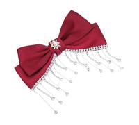 JOINPAYA Red Bow Hair Clip with Rhinestones, Bowknot Design Spring Clamp Hairpin for Women, 1pcs Decorative Hair Accessory Suitable for Party and Daily Styling