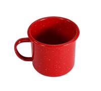 JOINPAYA Red Curled Enamel Mug with Starrylight Pattern, Solid 12oz Ceramic Tea and Coffee Cup for Home and Office Use