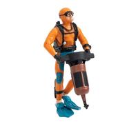 JOINPAYA Resin Fish Tank Diver Ornament Floating Aquarium Decor Micro Landscape Simulation Orange Diver for Fish Shelter and Treasure Hiding