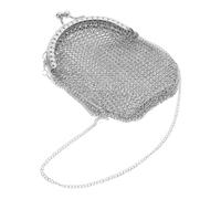 JOINPAYA Retro Mesh Coin Holder Victorian Style Metal Mesh Wallet Classic Coin Container for Ladies Photography Prop Wallet Case Silver