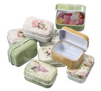 JOINPAYA Retro Tin Box with Lid Small Jewelry Tin Vintage Elegant Tinplate Multi-Purpose Storage for Small Items 6.00X4.00X2.50Cm Home Organiser 8 Pcs Assorted Colors