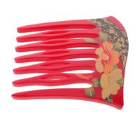 JOINPAYA Retro U-shaped Acrylic Hair Side Comb with Elegant Floral Peony Pattern, 7-tooth Design for Secure Updo Support, Gentle the Scalp, for Casual Occasions and Birthday Hair Styling
